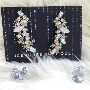 Beautiful Crystal Cuff Earrings